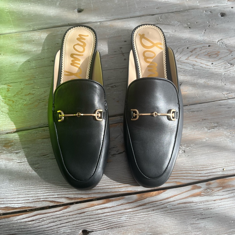 Sam Edelman Linnie black leather loader mules